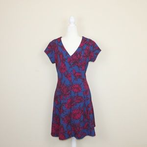 Banana Republic Short Sleeve Floral A-Line Dress